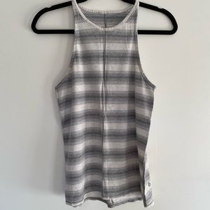 Lululemon grey & white striped tank, size 4